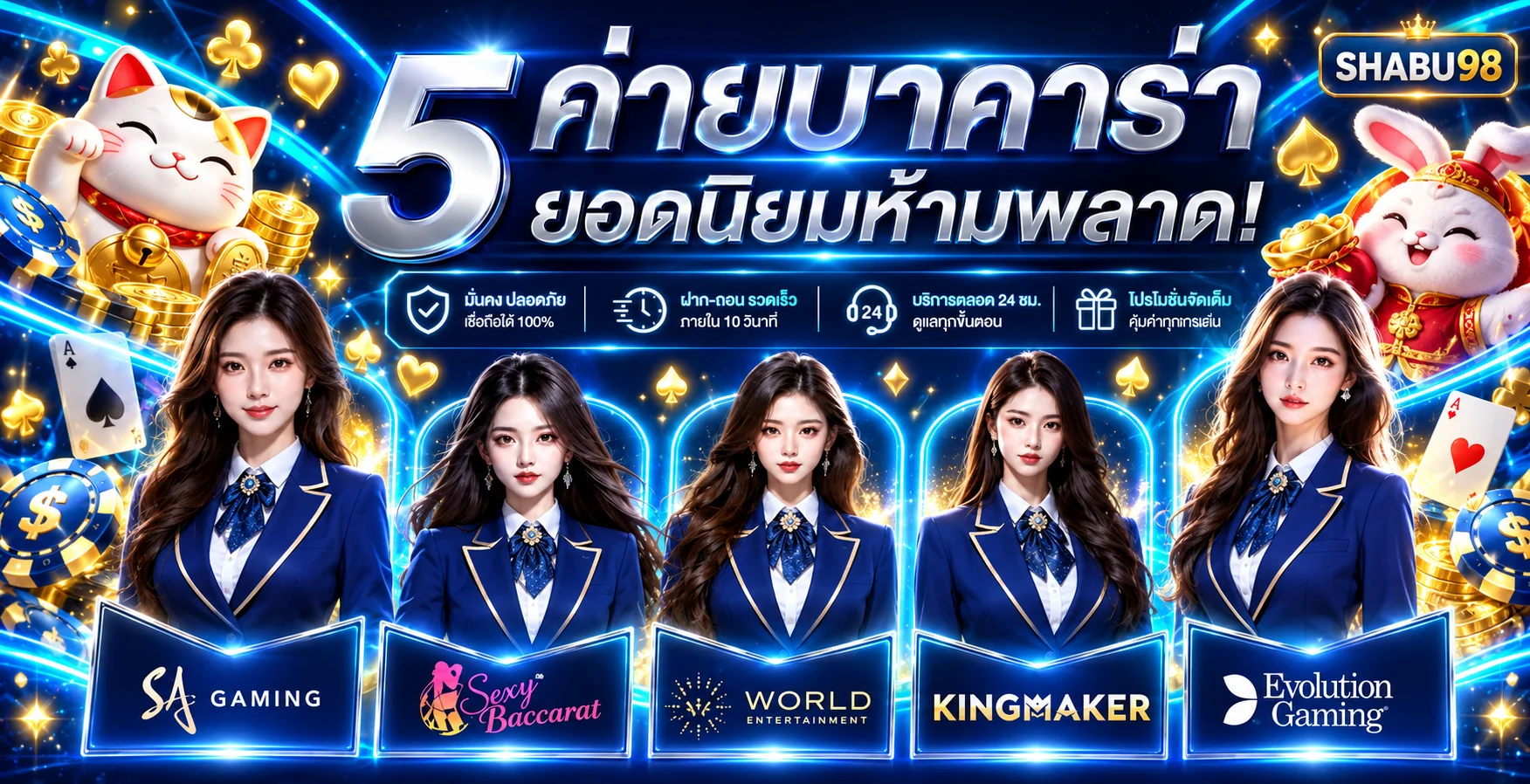 โต๊ะบาคาร่าออนไลน์ SHABU98 และค่ายเกมยอดนิยม